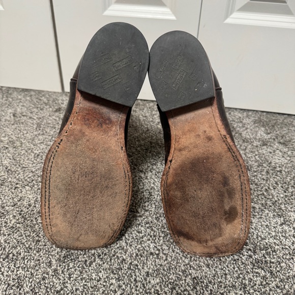 Tony Lama Woman’s Cowboy Boots 6.5B Brown Leather Cross Embroidered Square Toe - Picture 7 of 10